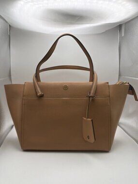 Tory Burch Parker Brown Leather Large Structured Tote